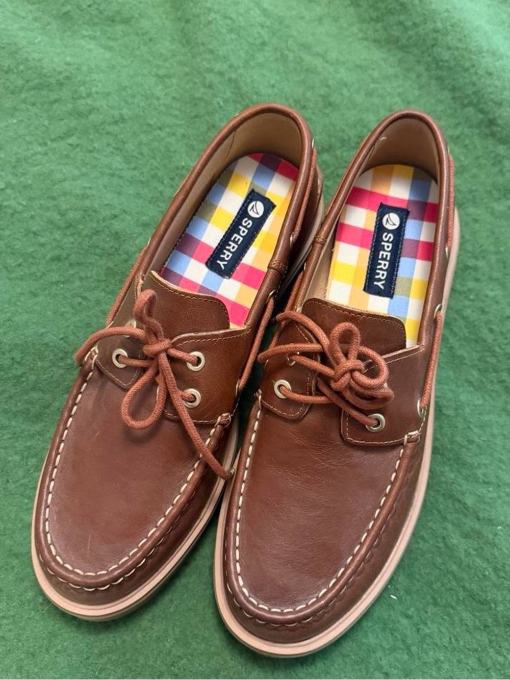 Sperry Brown Leather Boat Shoes - Classic Lace-Up W10